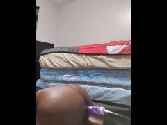 stuffing my ass 1st time 😮‍💨🍑🥲 didn't know music was too loud untill after. but the view 🥵