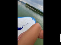 I let him FUCK me on the paddle board, the man on the beach was watching and there was a cruise ship