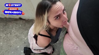 Aura Sin suck my dick on balcony