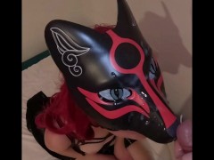 POV Multiple huge cum load cumshot on hairy pussy - climax fuck - Fox Maiden Panties - Cumpilation