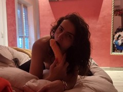 Long hungry suck to my favorite big dildo