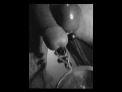 inserción uretral con un colador y soportar peso con el glande. [Hanging]