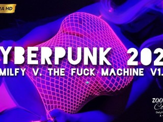 Cyberpunk 2024 - Milfy Gets Plowed by the Fuck Machine. (overhead View)