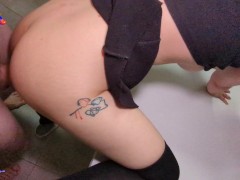 A friend's sluttish wife asks to fuck her on the table while her husband is in another room. Dirty t