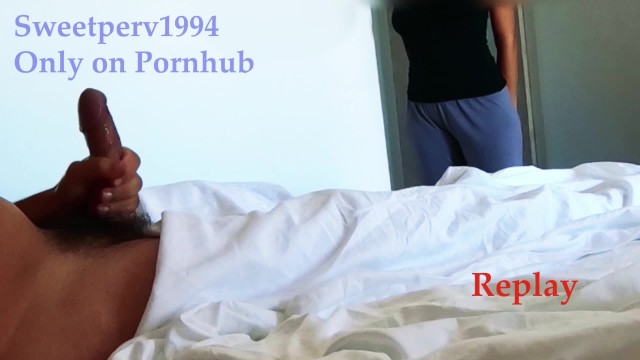 DICK FLASH: CLEANING LADY WATCHES ME CUM! Shy cute girl gets fascinated and waits til the end