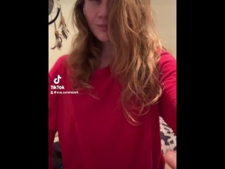 NSFW Nude TikTok Tease Perfect Natural Tits Flash Sexy Dirty Blonde Petite PAWG Eva Summers