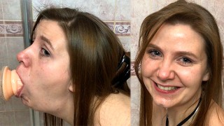 Maximum Deep Throat with Drool and Big Dick in the Shower - Lovessie