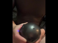 男電動オナホールでイク　オナニー　シースルー　レオタード　Electric Onahole Men's see-through leotard Masturbation - Screenshot 14 of 16 - Men