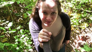 Beautiful blue eyed milf gives amazing public blowjob on work break