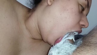 bitch shaking her big greedy mouth until the stalk, fucking until she eats sperm