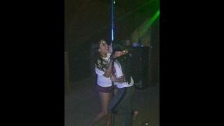 Part 2 of me and latina French kissing by the stripper pole