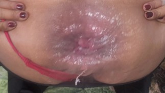 hot cum in the ass. In this position I can penetrate all the way to the egg