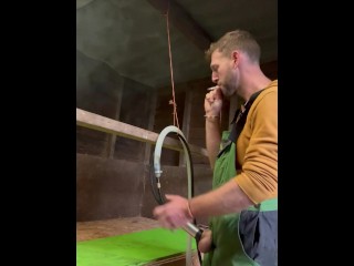 Farmer milking myself
