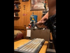 Adding more fresh cum + I show my crusty semen stained keyboard