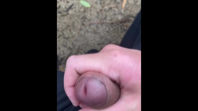 Solo PUBLIC Male Orgasm by the river trail