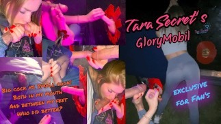 Tara Secret GloryMobil - Big Cock vs. Small Cock!!! Double Blowjob,Footjob,Frottage! Who Did Better?