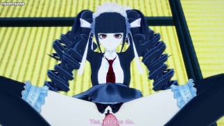 Celestia from Danganronpa Gives You A Footjob Hentai POV