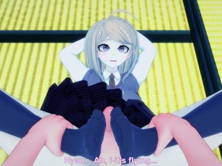 Kaede from Danganronpa gives you a Footjob Hentai POV