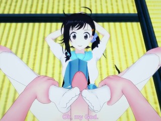 Хару из Нисекой делает тебе хентай футджоб от первого лица