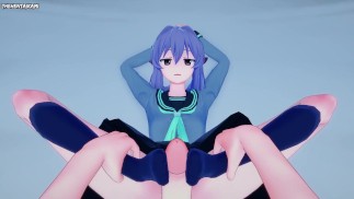 Shinoa from Owari no Seraph Gives You A Footjob Hentai POV