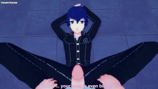 Наото из Persona 4 дает вам хентай футджоб от первого лица