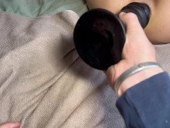 White girl takes a massive black toy – Anal stretching and a sexy gape to see!!