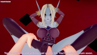Сильвана Ветрокрылая из World of Warcraft дает вам хентай футджоб от первого лица
