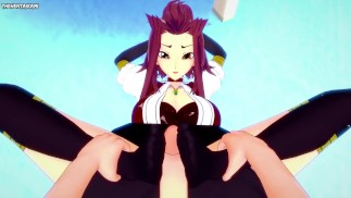 Akiza Izayoi from Yu-Gi-Oh! Gives You A Footjob Hentai POV