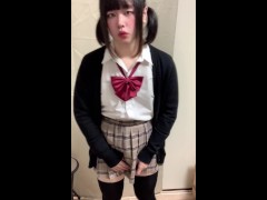 むちむちニーハイツインテ男の娘JKが臭いローファーの匂い嗅いで射精する変態オナニー 2/16