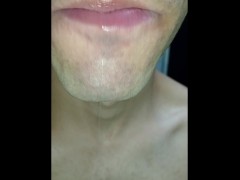 tongue, saliva, lengua , sloopy, sucking, escupir fetish, lengua larga y babeante primer plano