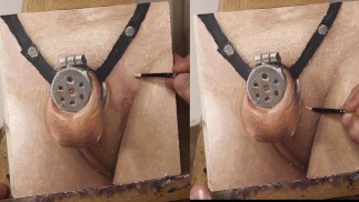 Cock Cage Crotch Close Up - JOI of Painting Episode 129
