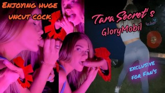 Tara Secret GloryMobil - Hot Wife enjoying Big Uncut Dick in Public Glory Hole! Cumshot in her Mouth