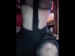 FTM Femboy riding dildo