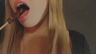 asmr sucking on cola lollipop