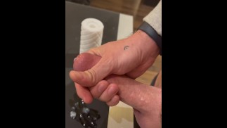 Using my cum as lube and fucking my sex toy