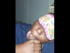 CHOCOLATE EBONY BBW OPENS WIDE TO DEEPTHROAT AND SWALLOW THICK GORILLA DICK!!!!!!!!!