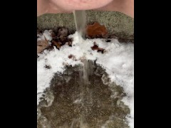 Take a piss in the snow