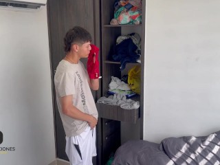 Mi Shy Stepmom Surprises me Masturbating in her Underwear and I Fuck her Hard.