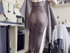 clear lady with sexy dress
