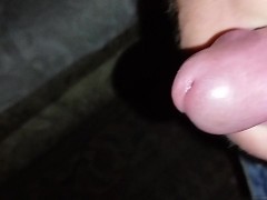 Close up cumshot. Sound of jizz dropping on the floor