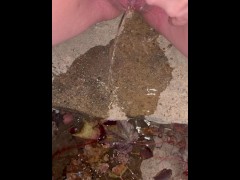 Girl pissing 2 streams at once