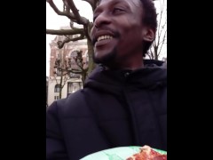 Eating pizza 🍕 in Amsterdam city center