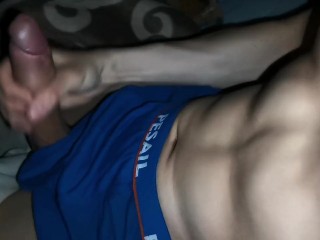 Super Passionate Jerk off in the Night Forest