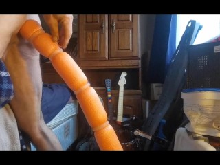 Straight Male Riding 2 Feet of Ribbed Pool Noodle