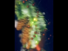 College slut taking huge BBC by the Christmas tree
