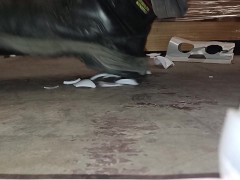 Plastic Eggcup Crush. Stomped trampled and destroyed 👣👣