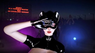 3D super cute cat girl wearing sexy lingerie