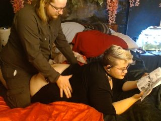 Goth girlfriend get's a good screwing while she's listening to music