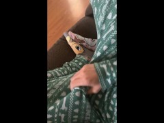 Swinging my cock in the kitchen.