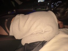 student gives amazing blowjob in car in parking lot